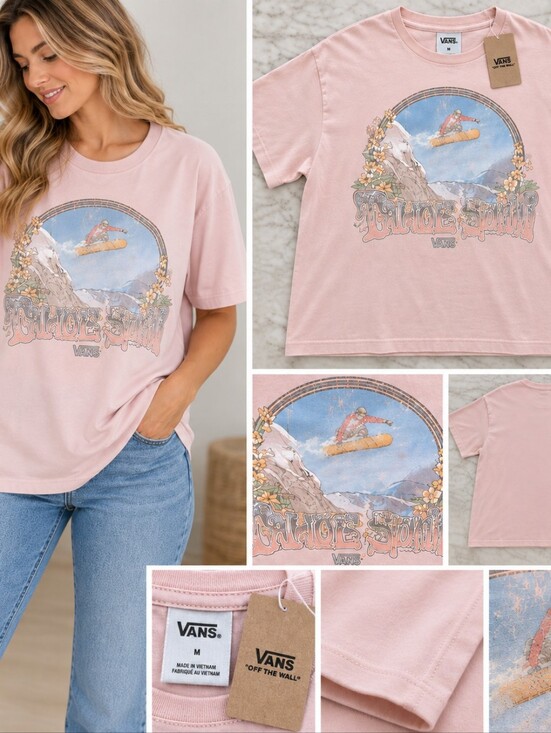 Vans Tops - Vans Pink Graphic Short Sleeve Tee